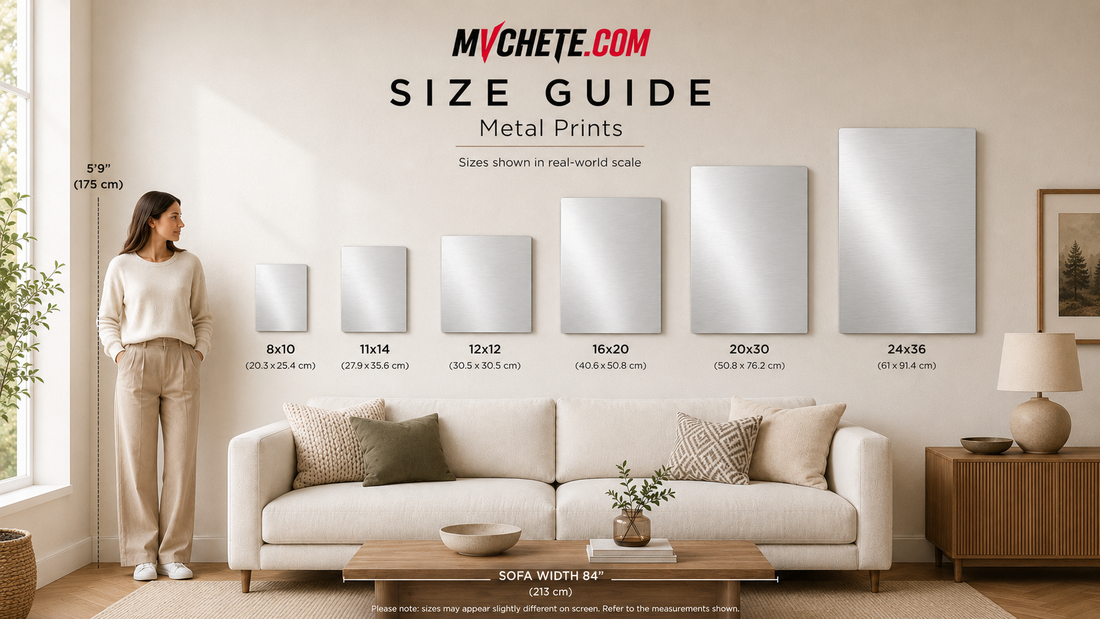 Metal prints size guide 📐